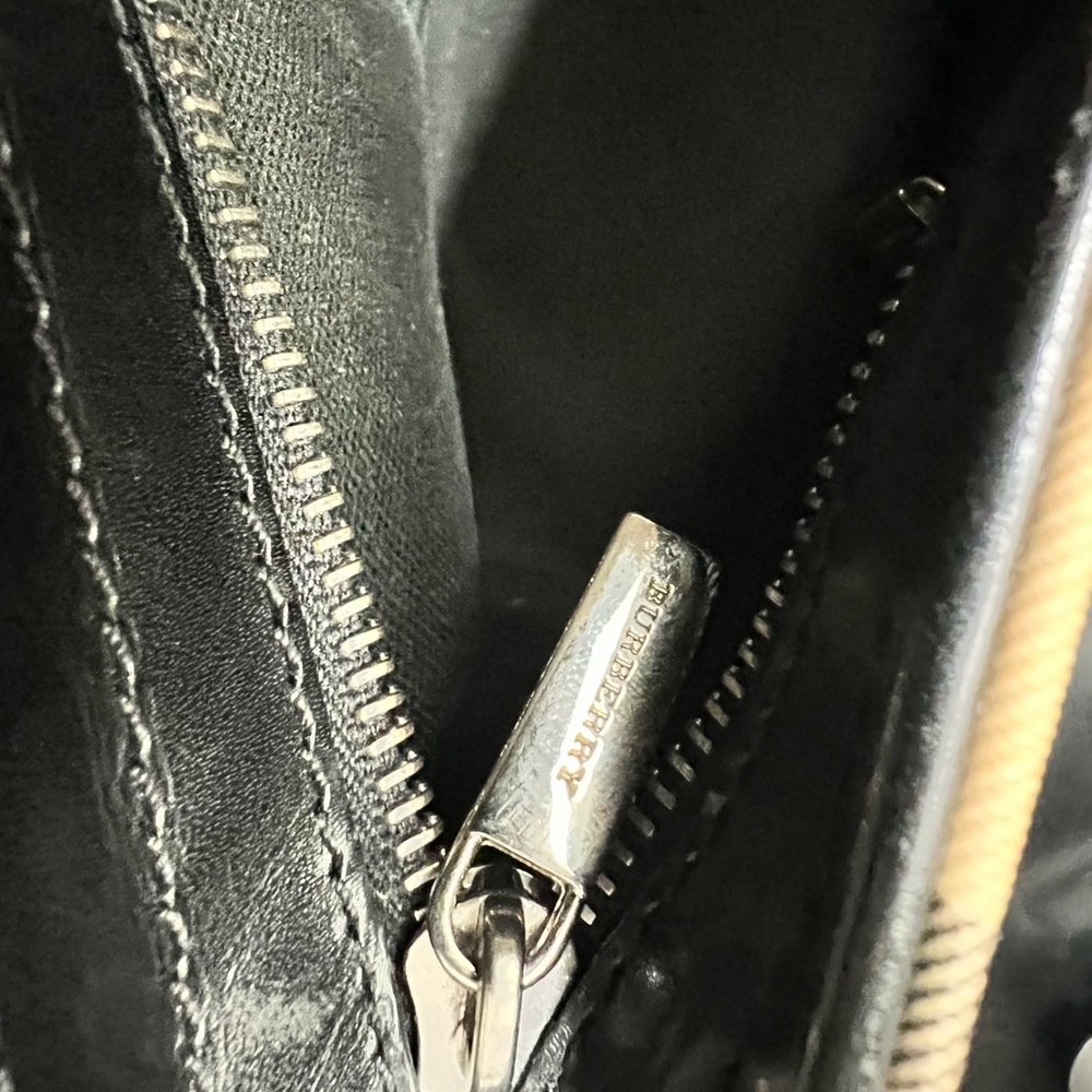 Burberry Tan and Black Plaid Tote - Picture 3 of 10